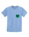 Faux Pocket Shamrock Pattern Childrens T-Shirt by TooLoud-Childrens T-Shirt-TooLoud-Light-Blue-X-Small-Davson Sales