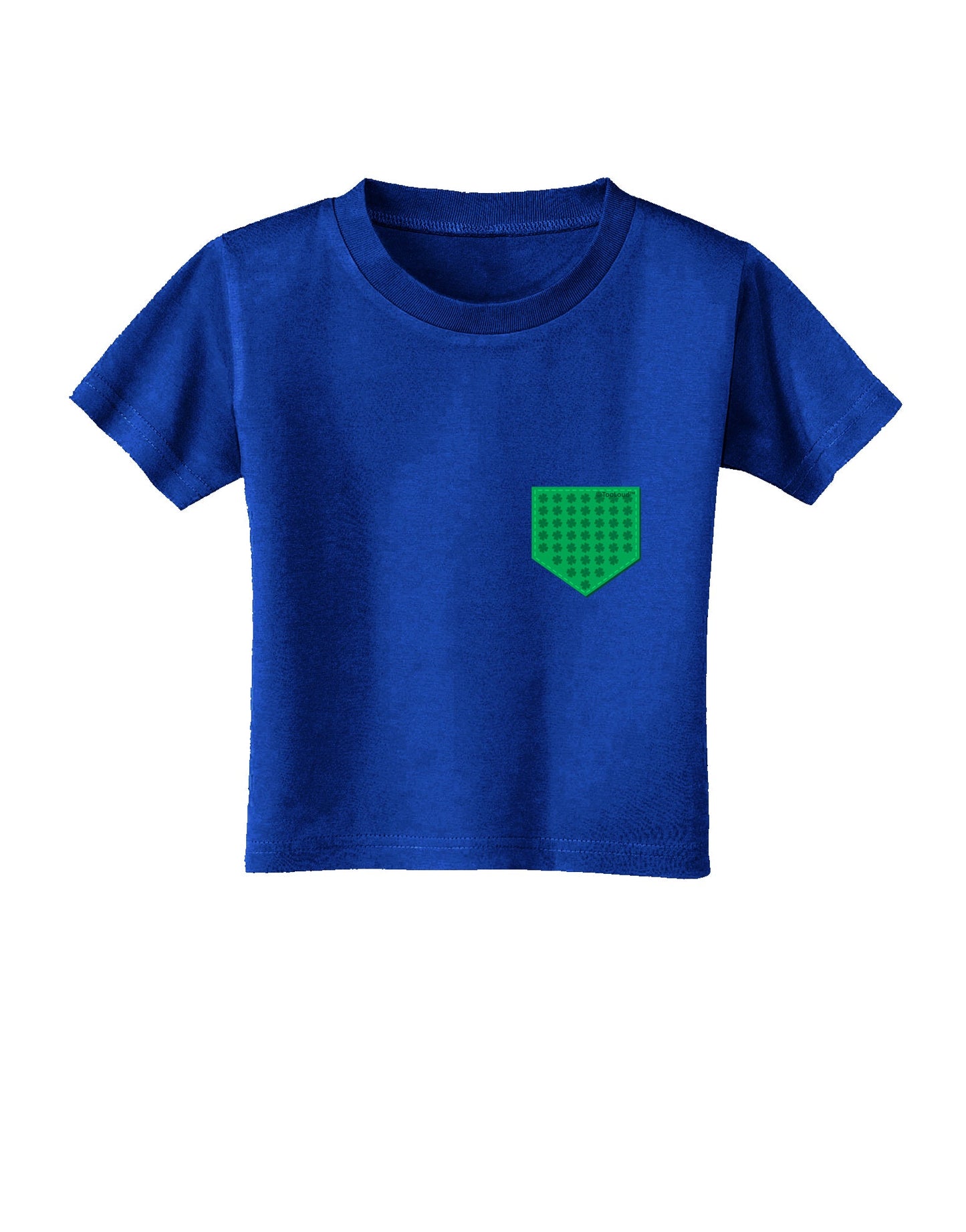Faux Pocket Shamrock Pattern Toddler T-Shirt Dark by TooLoud-Toddler T-Shirt-TooLoud-Royal-Blue-2T-Davson Sales
