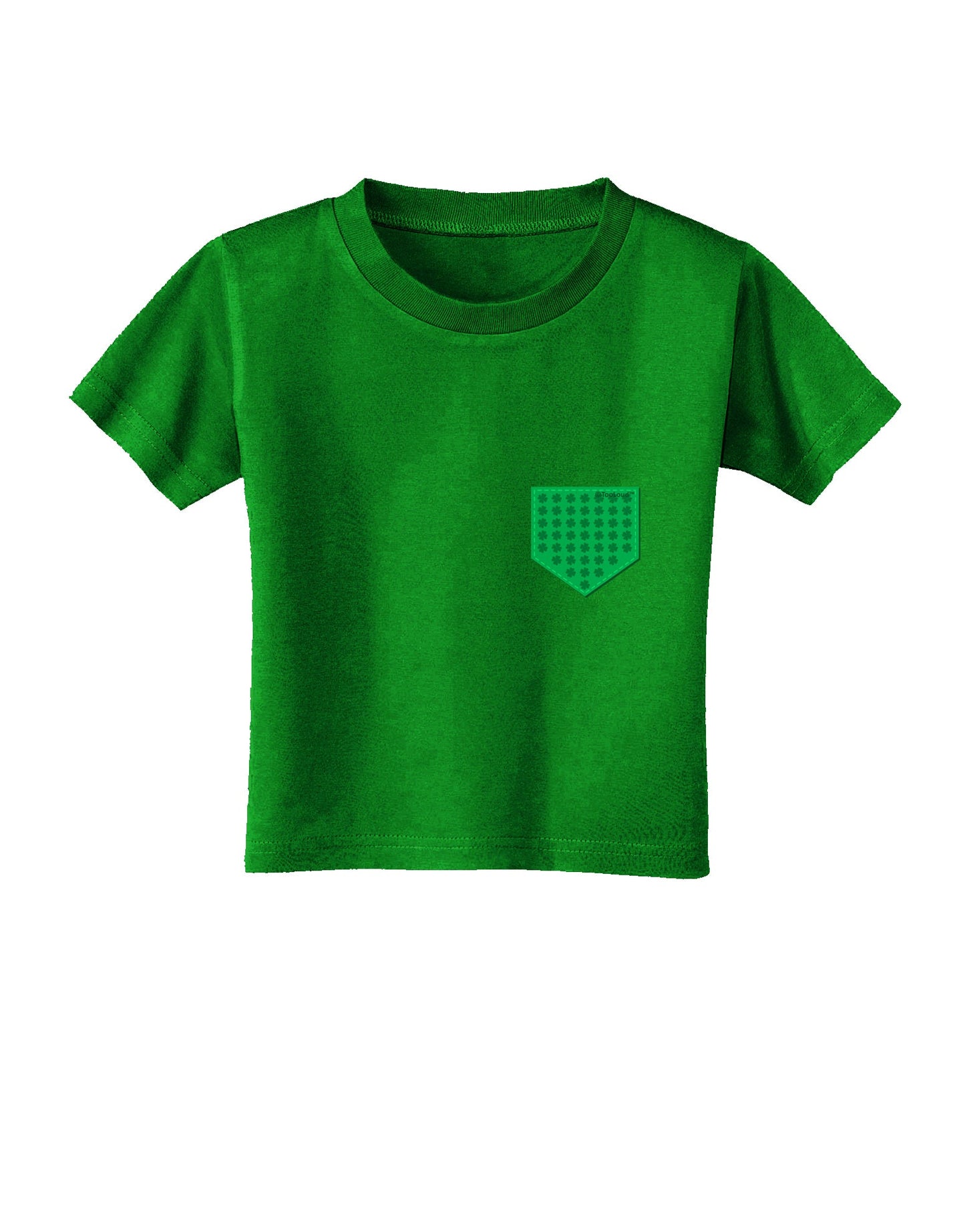 Faux Pocket Shamrock Pattern Toddler T-Shirt Dark by TooLoud-Toddler T-Shirt-TooLoud-Clover-Green-2T-Davson Sales