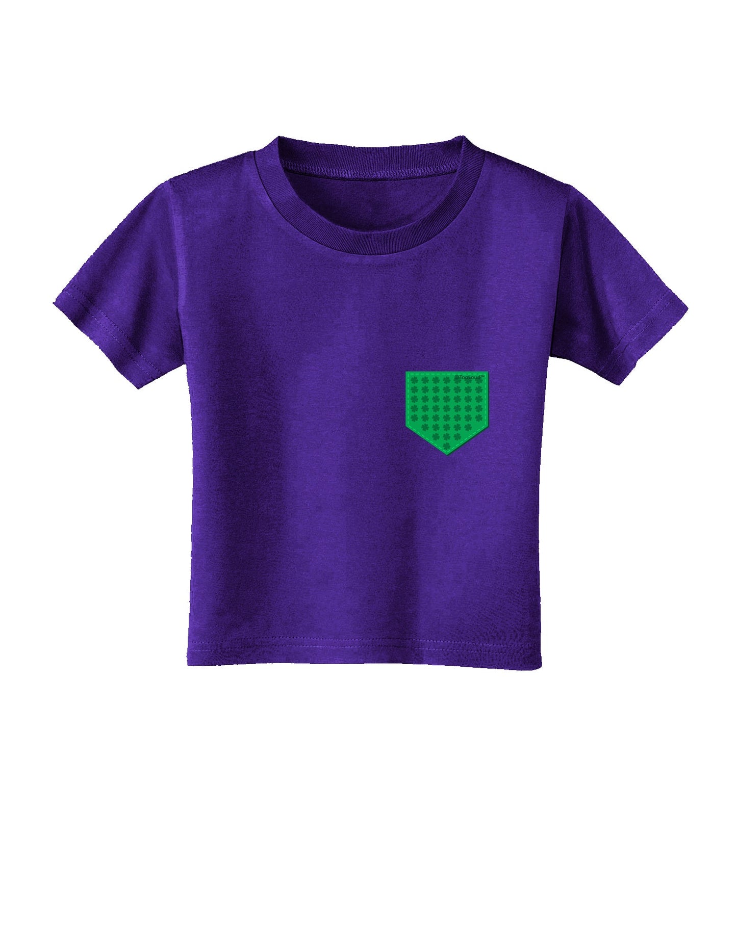 Faux Pocket Shamrock Pattern Toddler T-Shirt Dark by TooLoud-Toddler T-Shirt-TooLoud-Purple-2T-Davson Sales