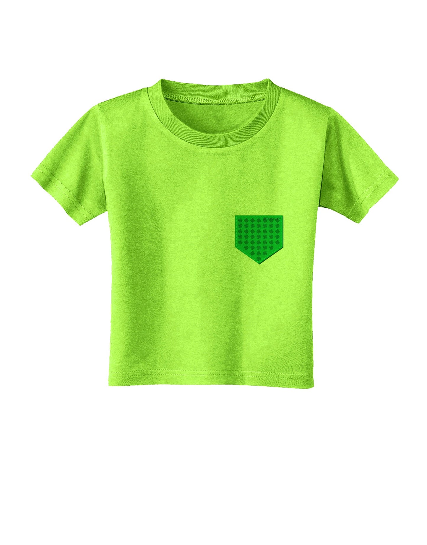 Faux Pocket Shamrock Pattern Toddler T-Shirt by TooLoud-Toddler T-Shirt-TooLoud-Lime-Green-2T-Davson Sales