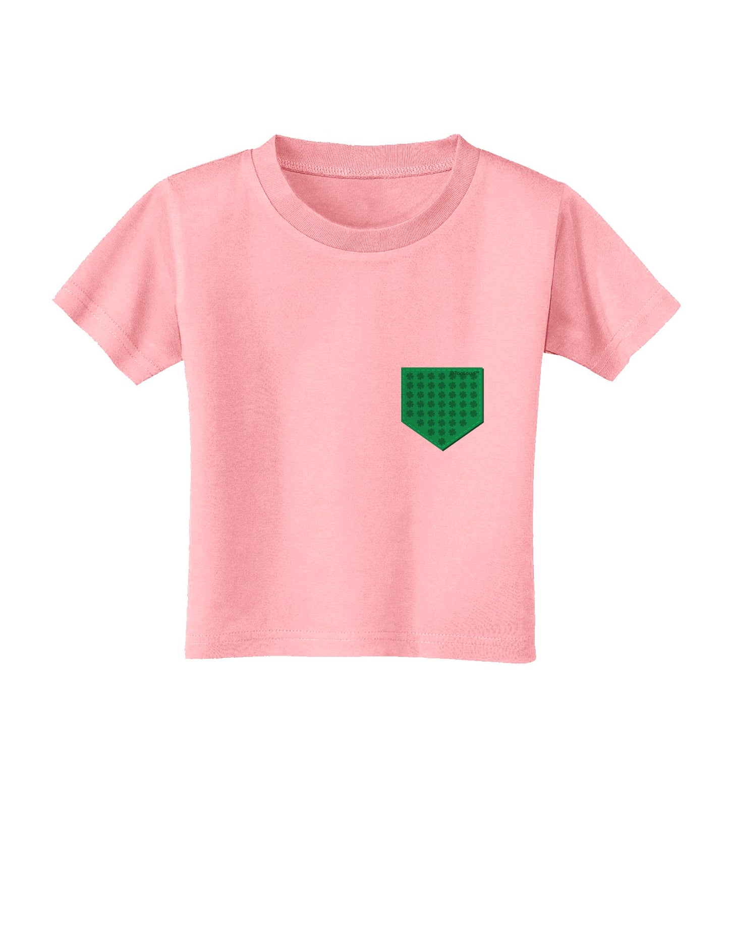 Faux Pocket Shamrock Pattern Toddler T-Shirt by TooLoud-Toddler T-Shirt-TooLoud-Candy-Pink-2T-Davson Sales
