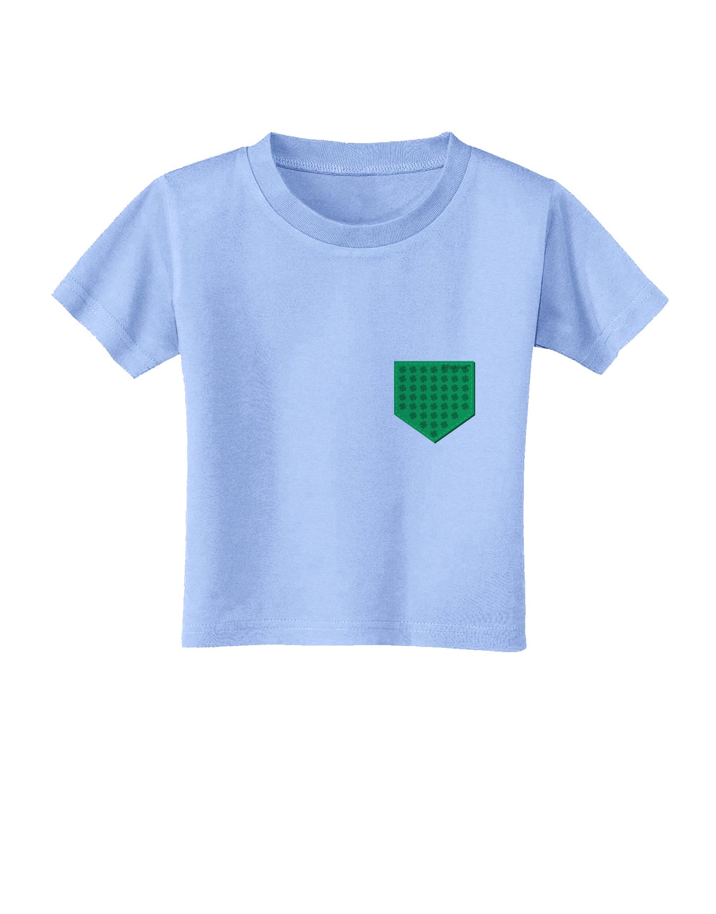 Faux Pocket Shamrock Pattern Toddler T-Shirt by TooLoud-Toddler T-Shirt-TooLoud-Aquatic-Blue-2T-Davson Sales