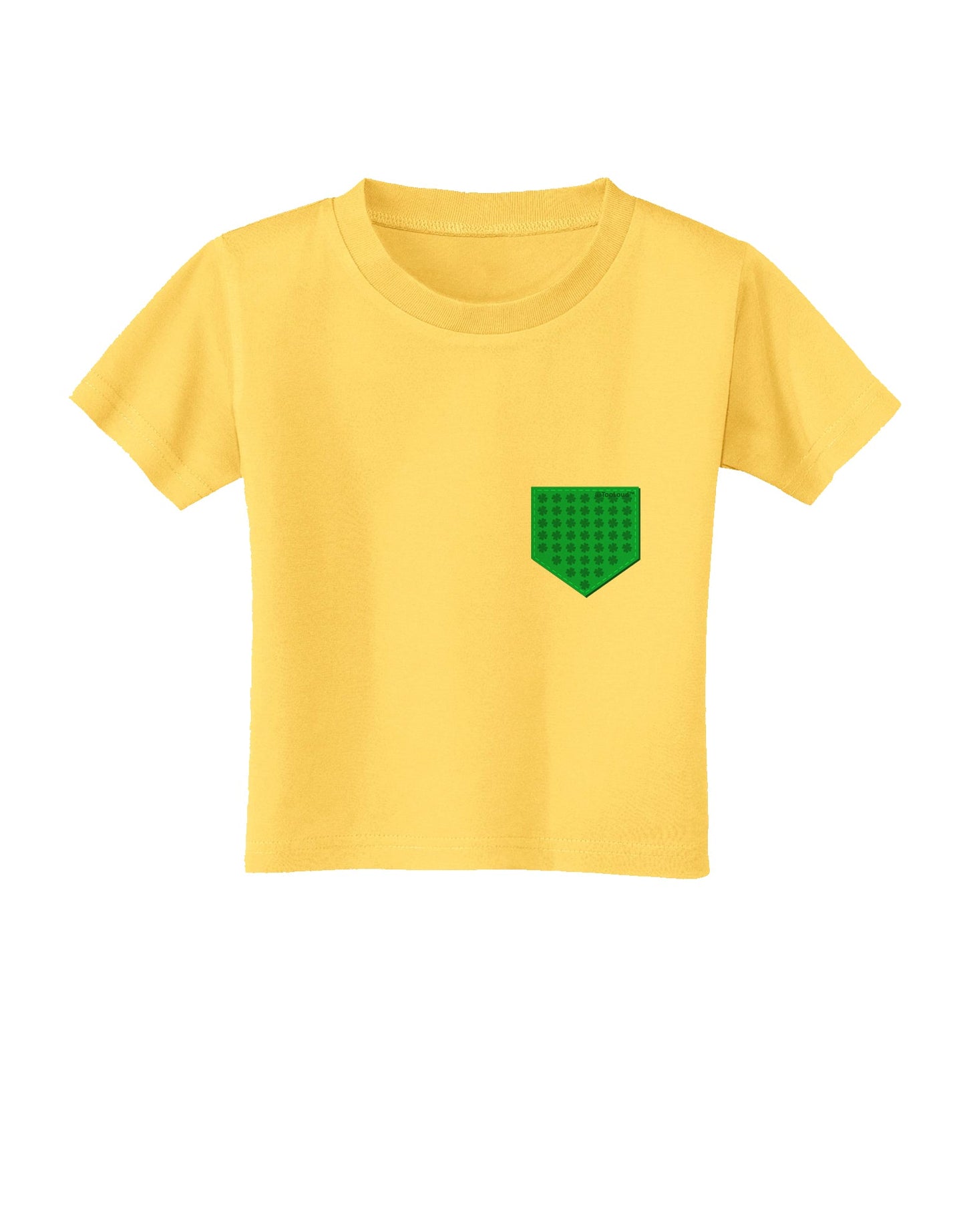 Faux Pocket Shamrock Pattern Toddler T-Shirt by TooLoud-Toddler T-Shirt-TooLoud-Yellow-2T-Davson Sales