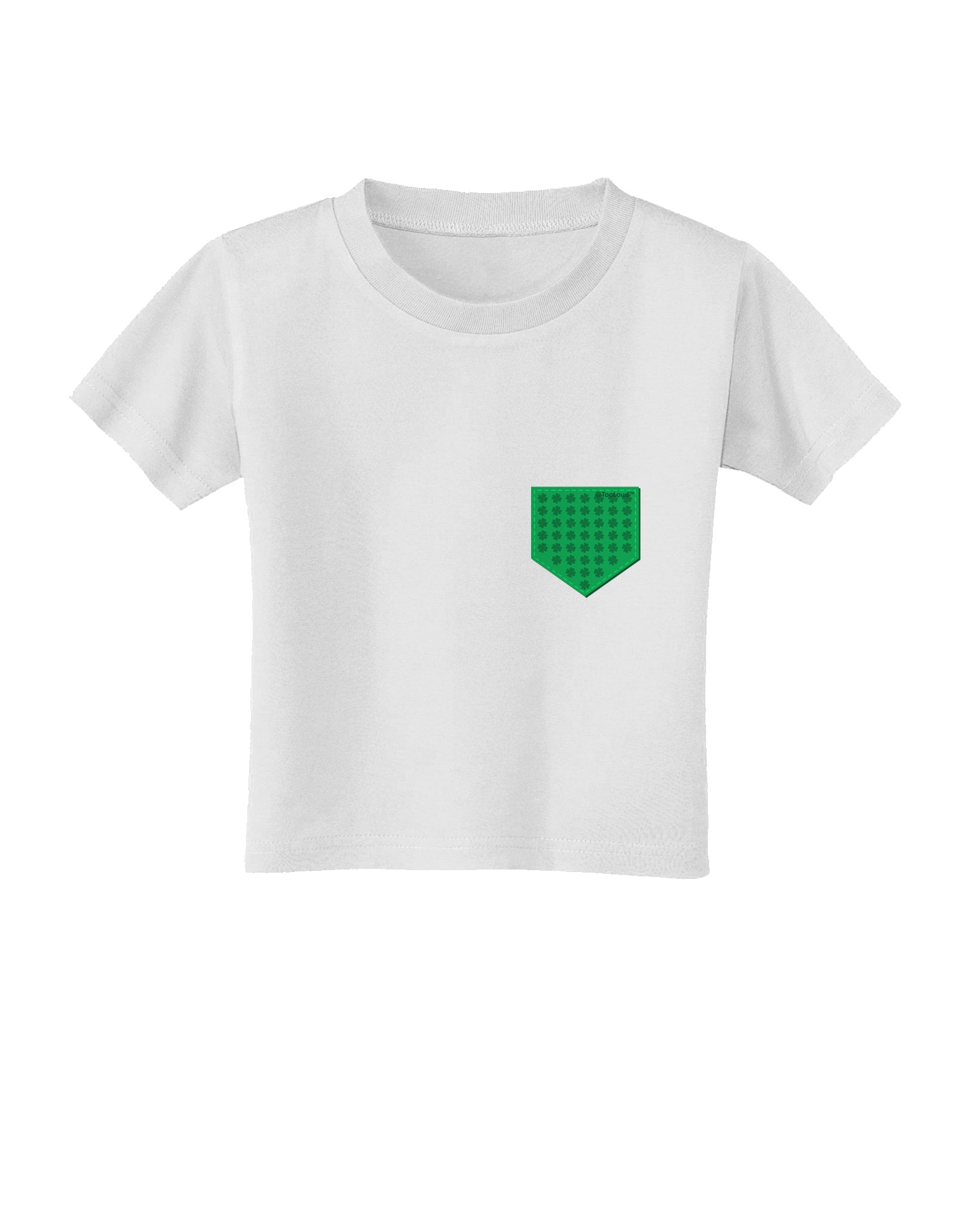 Faux Pocket Shamrock Pattern Toddler T-Shirt by TooLoud-Toddler T-Shirt-TooLoud-White-2T-Davson Sales