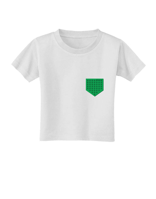 Faux Pocket Shamrock Pattern Toddler T-Shirt by TooLoud-Toddler T-Shirt-TooLoud-White-2T-Davson Sales