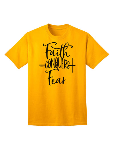 Fear Conquered by Faith Adult T-Shirt-Mens T-shirts-TooLoud-Gold-Small-Davson Sales