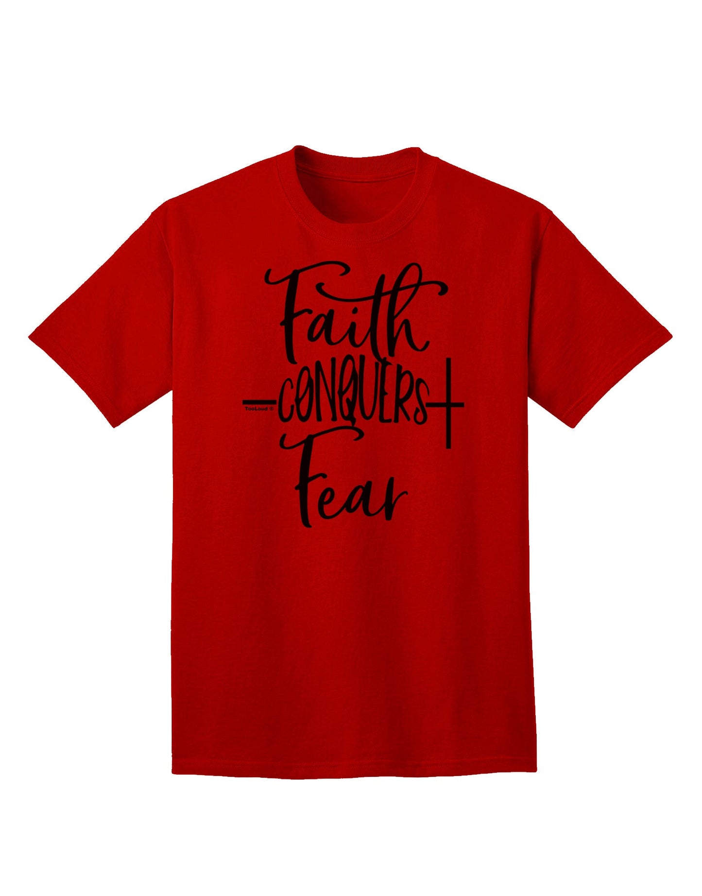 Fear Conquered by Faith Adult T-Shirt-Mens T-shirts-TooLoud-Red-Small-Davson Sales