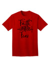 Fear Conquered by Faith Adult T-Shirt-Mens T-shirts-TooLoud-Red-Small-Davson Sales