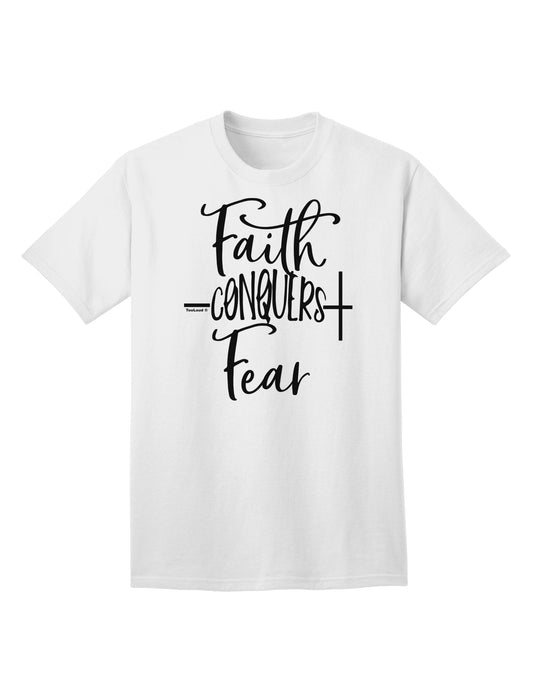 Fear Conquered by Faith Adult T-Shirt-Mens T-shirts-TooLoud-White-Small-Davson Sales