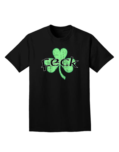 Feck - Clover Distressed Design Adult Dark T-Shirt by TooLoud-Mens T-Shirt-TooLoud-Black-Small-Davson Sales