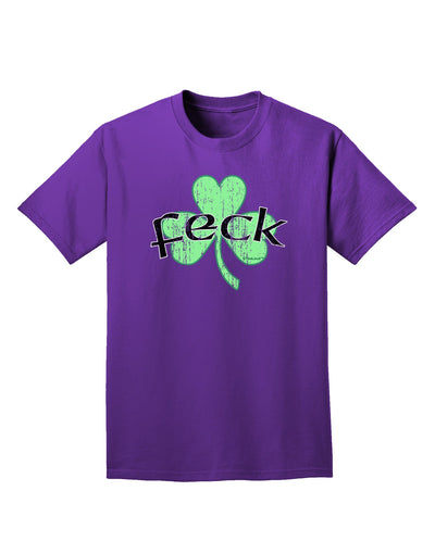 Feck - Clover Distressed Design Adult Dark T-Shirt by TooLoud-Mens T-Shirt-TooLoud-Purple-Small-Davson Sales