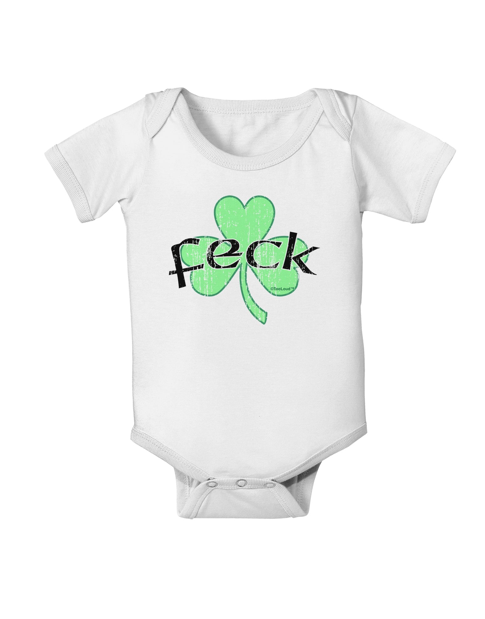 Feck - Clover Distressed Design Baby Romper Bodysuit by TooLoud-Baby Romper-TooLoud-White-06-Months-Davson Sales