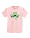 Feck - Clover Distressed Design Childrens T-Shirt by TooLoud-Childrens T-Shirt-TooLoud-PalePink-X-Small-Davson Sales