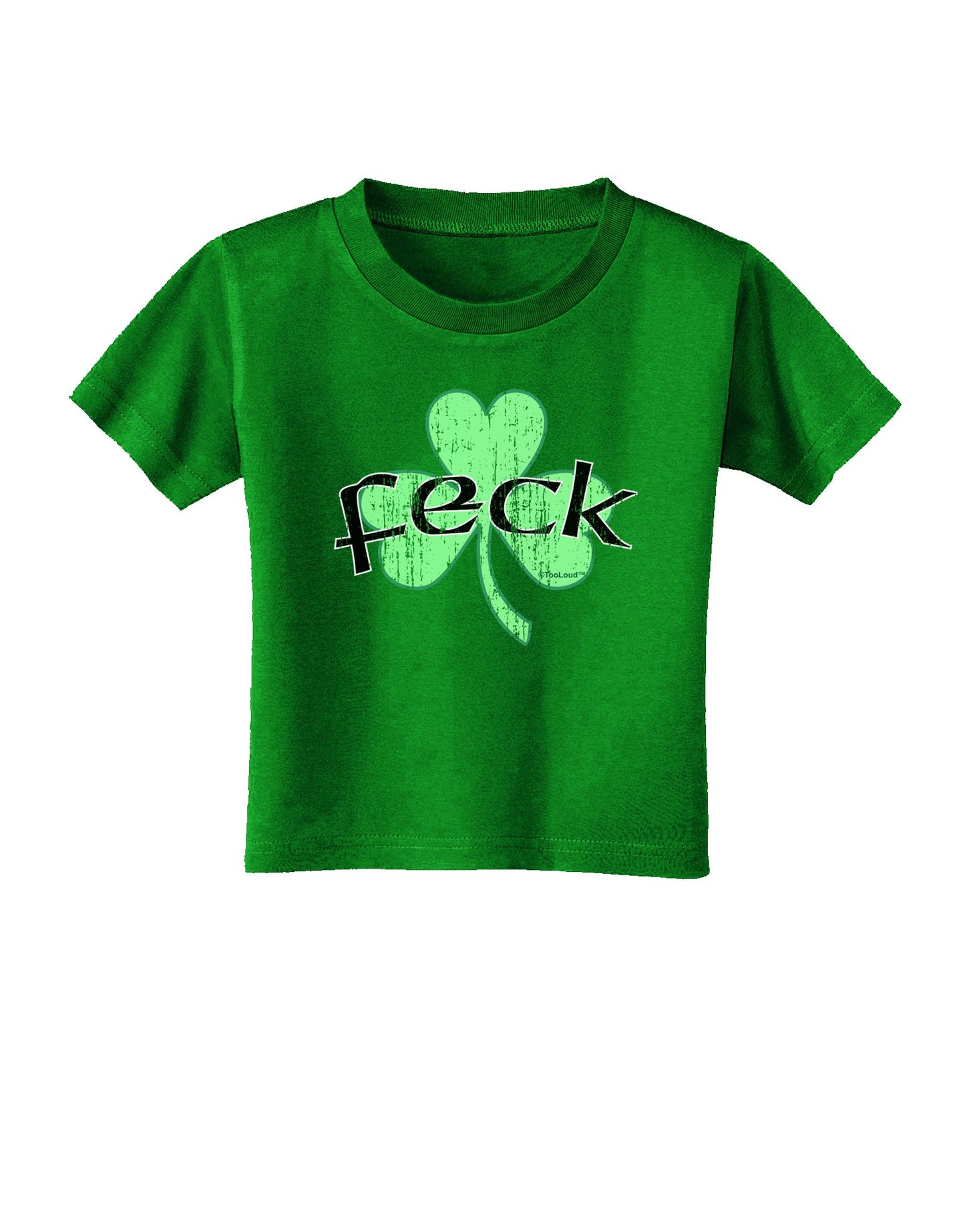 Feck - Clover Distressed Design Toddler T-Shirt Dark by TooLoud-Toddler T-Shirt-TooLoud-Clover-Green-2T-Davson Sales