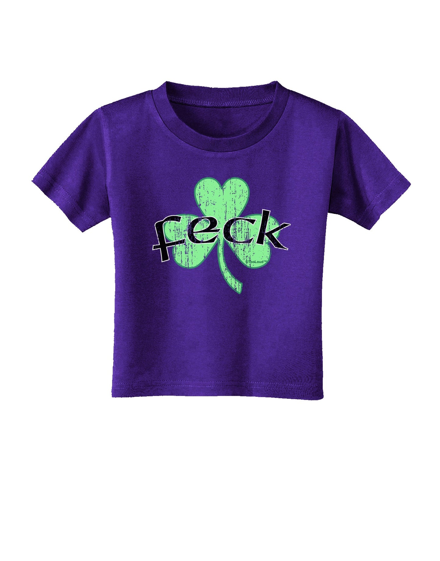 Feck - Clover Distressed Design Toddler T-Shirt Dark by TooLoud-Toddler T-Shirt-TooLoud-Purple-2T-Davson Sales