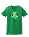 Feck - Clover Distressed Design Womens Dark T-Shirt by TooLoud-Womens T-Shirt-TooLoud-Kelly-Green-X-Small-Davson Sales