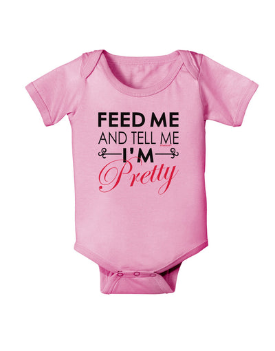 Feed Me and Tell Me I'm Pretty Baby Romper Bodysuit-Baby Romper-TooLoud-Pink-06-Months-Davson Sales