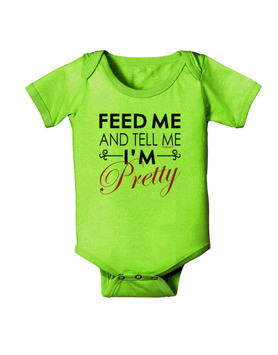 Feed Me and Tell Me I'm Pretty Baby Romper Bodysuit-Baby Romper-TooLoud-Lime-06-Months-Davson Sales