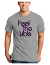 Feel The Vibe Adult V-Neck T-shirt-Mens V-Neck T-Shirt-TooLoud-HeatherGray-Small-Davson Sales