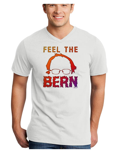 Feel the Bern Adult V-Neck T-shirt-Mens V-Neck T-Shirt-TooLoud-White-Small-Davson Sales