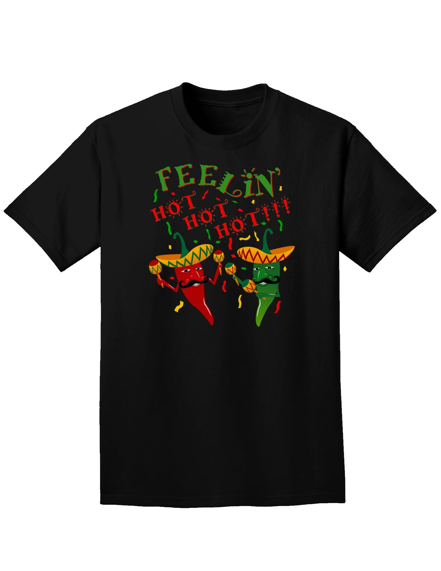 Feelin Hot Hot Hot Chili Peppers Adult Dark T-Shirt-Mens T-Shirt-TooLoud-Black-Small-Davson Sales