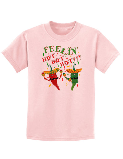 Feelin Hot Hot Hot Chili Peppers Childrens T-Shirt-Childrens T-Shirt-TooLoud-PalePink-X-Small-Davson Sales