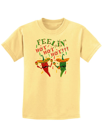 Feelin Hot Hot Hot Chili Peppers Childrens T-Shirt-Childrens T-Shirt-TooLoud-Daffodil-Yellow-X-Small-Davson Sales