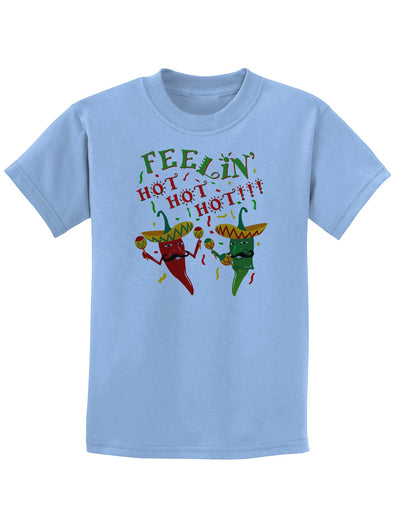 Feelin Hot Hot Hot Chili Peppers Childrens T-Shirt-Childrens T-Shirt-TooLoud-Light-Blue-X-Small-Davson Sales