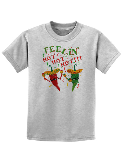 Feelin Hot Hot Hot Chili Peppers Childrens T-Shirt-Childrens T-Shirt-TooLoud-AshGray-X-Small-Davson Sales