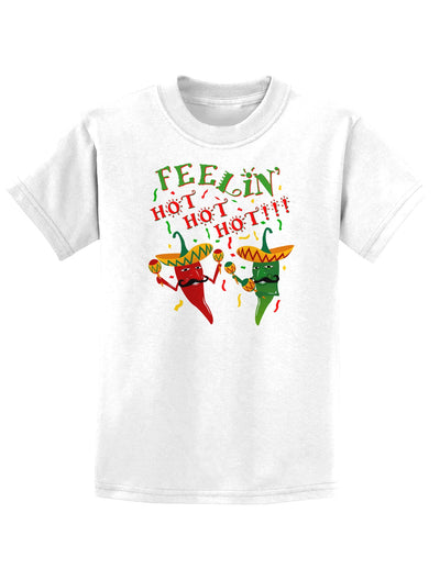 Feelin Hot Hot Hot Chili Peppers Childrens T-Shirt-Childrens T-Shirt-TooLoud-White-X-Small-Davson Sales