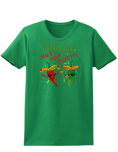 Feelin Hot Hot Hot Chili Peppers Womens Dark T-Shirt-TooLoud-Kelly-Green-X-Small-Davson Sales