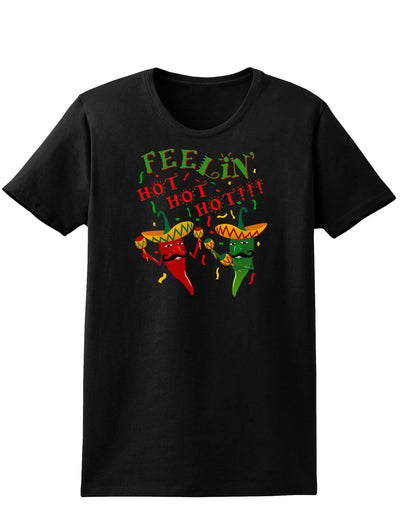 Feelin Hot Hot Hot Chili Peppers Womens Dark T-Shirt-TooLoud-Black-X-Small-Davson Sales