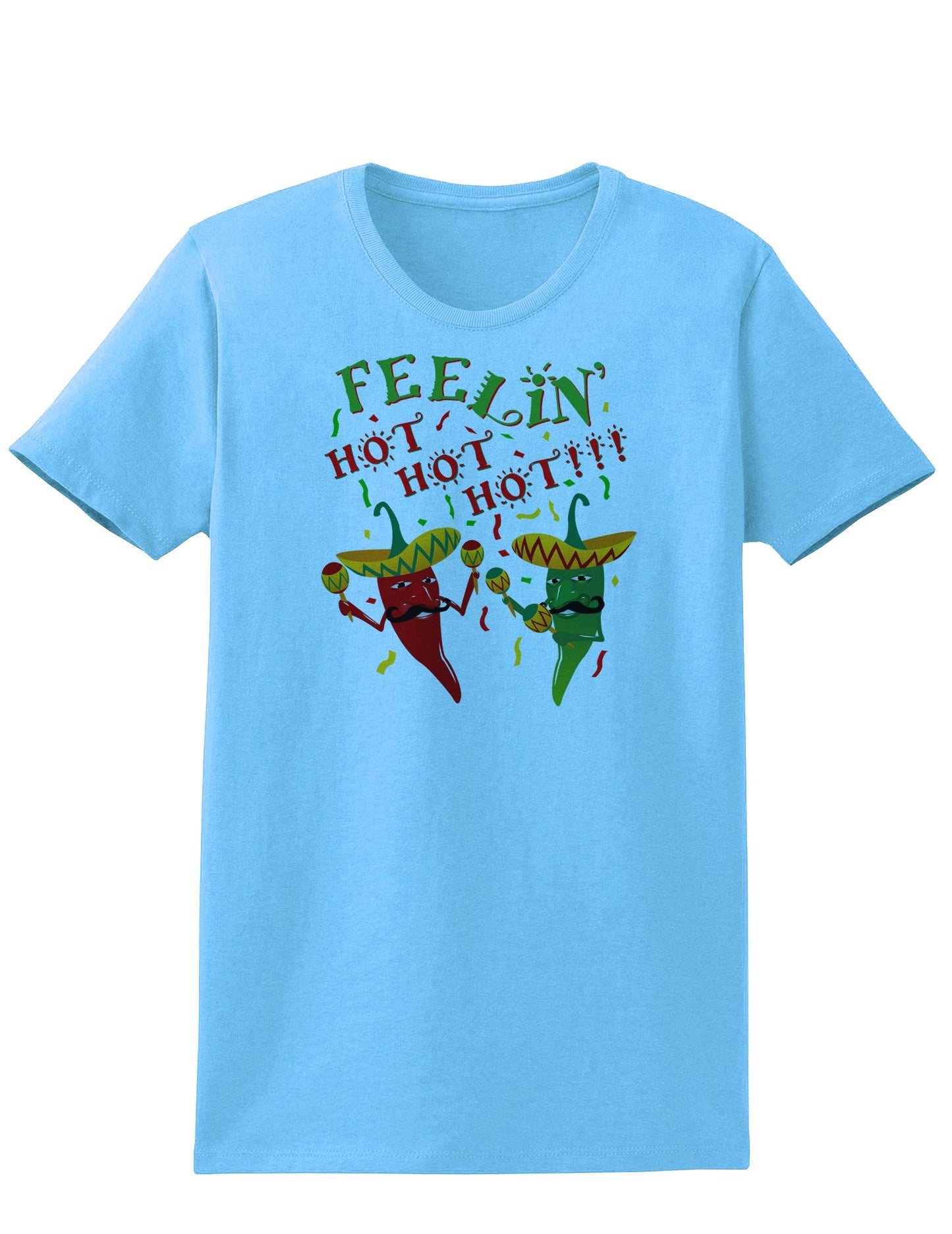 Feelin Hot Hot Hot Chili Peppers Womens T-Shirt-Womens T-Shirt-TooLoud-Aquatic-Blue-X-Small-Davson Sales