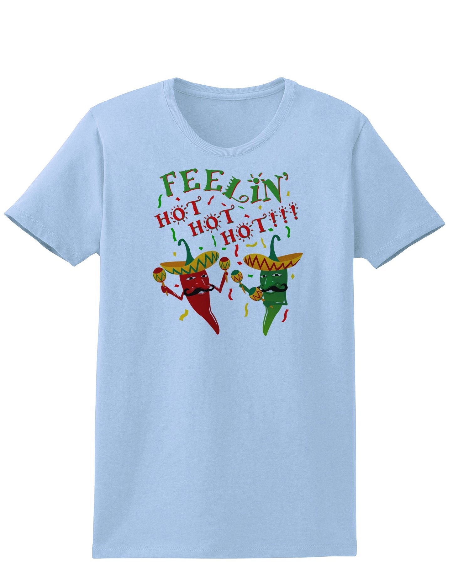 Feelin Hot Hot Hot Chili Peppers Womens T-Shirt-Womens T-Shirt-TooLoud-Light-Blue-X-Small-Davson Sales