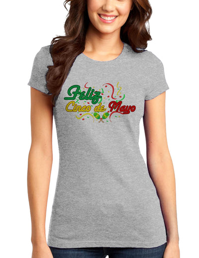 Feliz Cinco De Mayo Juniors T-Shirt-Womens Juniors T-Shirt-TooLoud-Heather-Gray-Small-Davson Sales