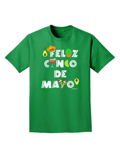 Feliz Cinco de Mayo - Fiesta Icons Adult Dark T-Shirt by TooLoud-Mens T-Shirt-TooLoud-Kelly-Green-Small-Davson Sales