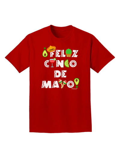 Feliz Cinco de Mayo - Fiesta Icons Adult Dark T-Shirt by TooLoud-Mens T-Shirt-TooLoud-Red-Small-Davson Sales