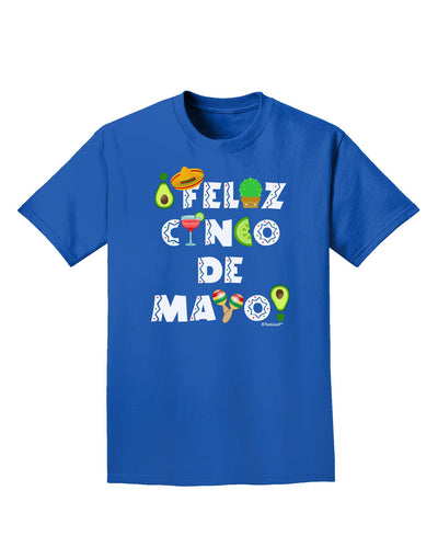 Feliz Cinco de Mayo - Fiesta Icons Adult Dark T-Shirt by TooLoud-Mens T-Shirt-TooLoud-Royal-Blue-Small-Davson Sales