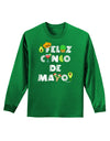 Feliz Cinco de Mayo - Fiesta Icons Adult Long Sleeve Dark T-Shirt by TooLoud-TooLoud-Kelly-Green-Small-Davson Sales