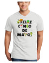 Feliz Cinco de Mayo - Fiesta Icons Adult V-Neck T-shirt by TooLoud-Mens V-Neck T-Shirt-TooLoud-White-Small-Davson Sales