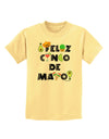 Feliz Cinco de Mayo - Fiesta Icons Childrens T-Shirt by TooLoud-Childrens T-Shirt-TooLoud-Daffodil-Yellow-X-Small-Davson Sales