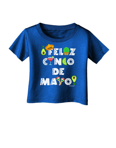 Feliz Cinco de Mayo - Fiesta Icons Infant T-Shirt Dark by TooLoud-Infant T-Shirt-TooLoud-Royal-Blue-06-Months-Davson Sales