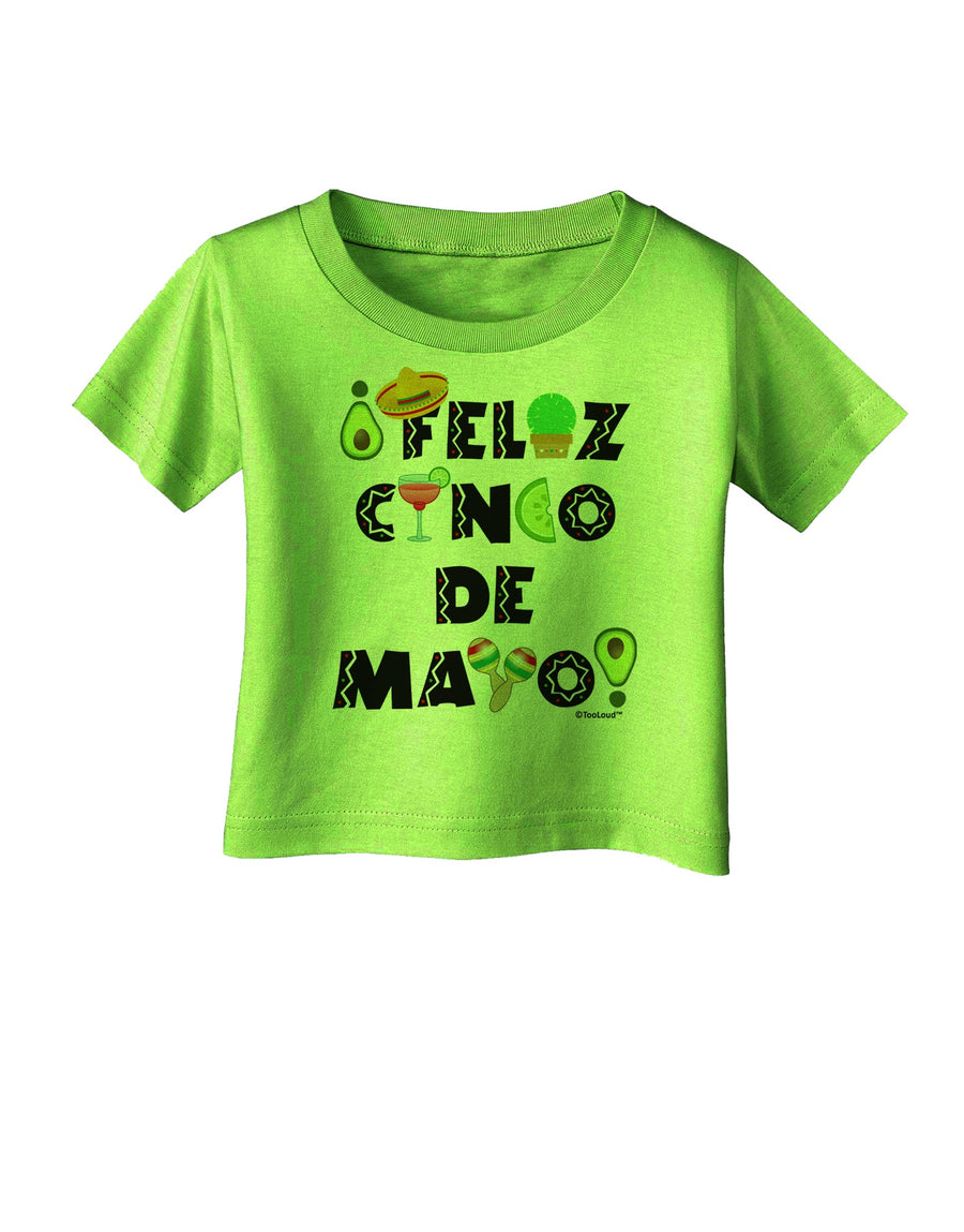 Feliz Cinco de Mayo - Fiesta Icons Infant T-Shirt by TooLoud-Infant T-Shirt-TooLoud-White-06-Months-Davson Sales