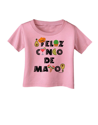 Feliz Cinco de Mayo - Fiesta Icons Infant T-Shirt by TooLoud-Infant T-Shirt-TooLoud-Candy-Pink-06-Months-Davson Sales