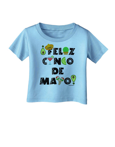 Feliz Cinco de Mayo - Fiesta Icons Infant T-Shirt by TooLoud-Infant T-Shirt-TooLoud-Aquatic-Blue-06-Months-Davson Sales