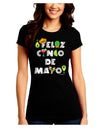 Feliz Cinco de Mayo - Fiesta Icons Juniors Crew Dark T-Shirt by TooLoud-T-Shirts Juniors Tops-TooLoud-Black-Juniors Fitted Small-Davson Sales