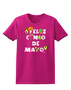 Feliz Cinco de Mayo - Fiesta Icons Womens Dark T-Shirt by TooLoud-Womens T-Shirt-TooLoud-Hot-Pink-Small-Davson Sales