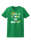 Feliz Cinco de Mayo - Fiesta Icons Womens Dark T-Shirt by TooLoud-Womens T-Shirt-TooLoud-Kelly-Green-X-Small-Davson Sales