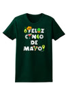 Feliz Cinco de Mayo - Fiesta Icons Womens Dark T-Shirt by TooLoud-Womens T-Shirt-TooLoud-Forest-Green-Small-Davson Sales